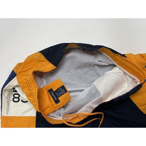 Nautica NS83 Swim Board Shorts Trunks Men Medium Blue Colorblock Nylon - Picture 4 of 6